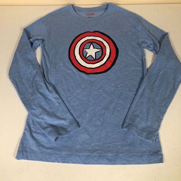 Marvel Other - Captain America Marvel X Justin Harder Long Sleeve T-Shirt Boys XL‎ Superhero
